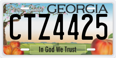 GA license plate CTZ4425
