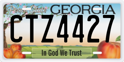 GA license plate CTZ4427