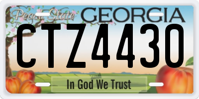 GA license plate CTZ4430