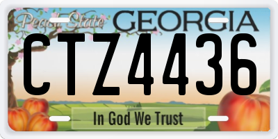 GA license plate CTZ4436