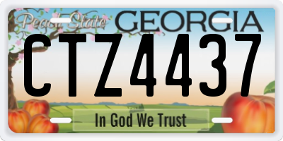 GA license plate CTZ4437