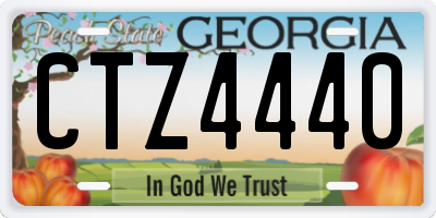 GA license plate CTZ4440