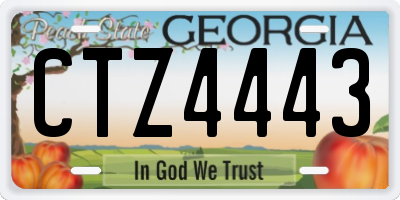 GA license plate CTZ4443
