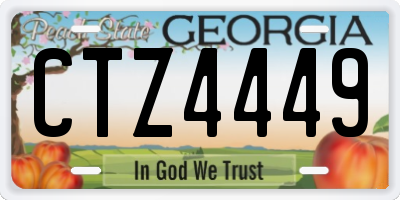 GA license plate CTZ4449