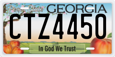 GA license plate CTZ4450
