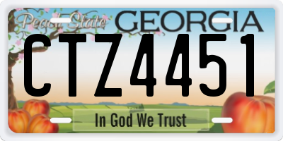 GA license plate CTZ4451