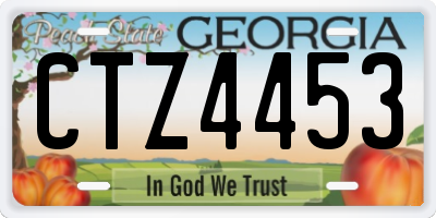 GA license plate CTZ4453