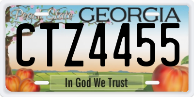 GA license plate CTZ4455