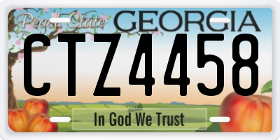 GA license plate CTZ4458