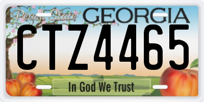 GA license plate CTZ4465