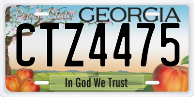 GA license plate CTZ4475