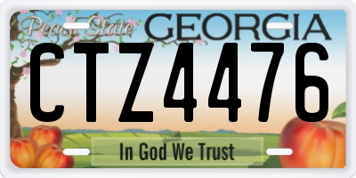 GA license plate CTZ4476