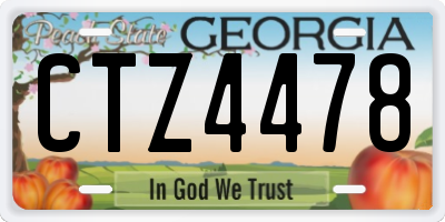 GA license plate CTZ4478