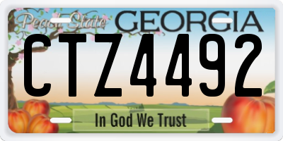 GA license plate CTZ4492