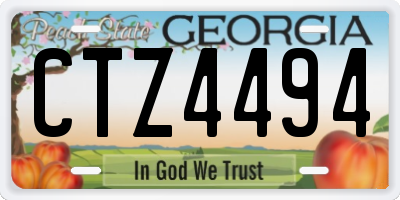 GA license plate CTZ4494