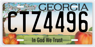 GA license plate CTZ4496