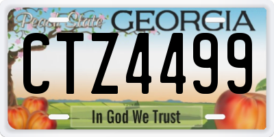 GA license plate CTZ4499