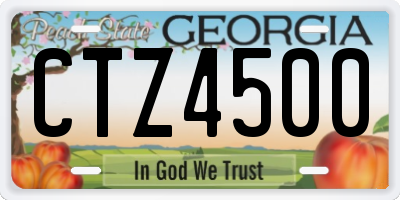 GA license plate CTZ4500