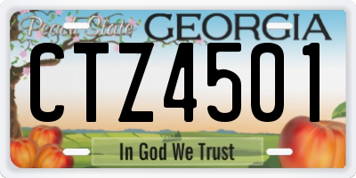 GA license plate CTZ4501