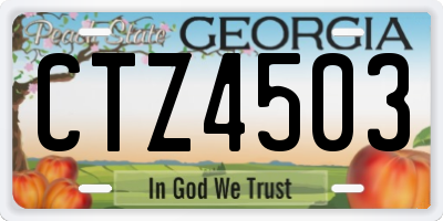 GA license plate CTZ4503