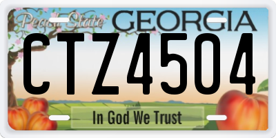 GA license plate CTZ4504