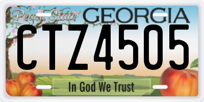 GA license plate CTZ4505