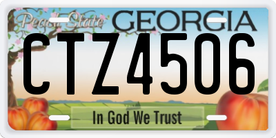 GA license plate CTZ4506