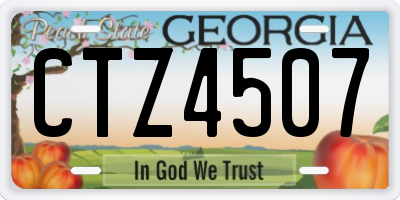 GA license plate CTZ4507