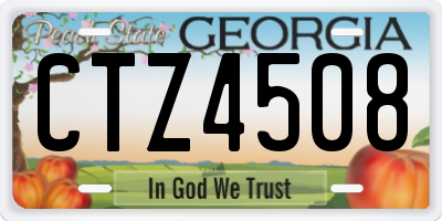 GA license plate CTZ4508