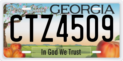 GA license plate CTZ4509