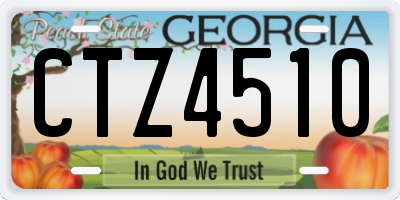 GA license plate CTZ4510
