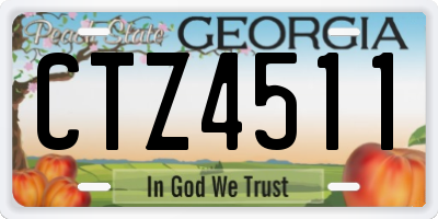 GA license plate CTZ4511