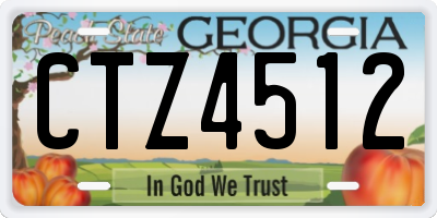 GA license plate CTZ4512
