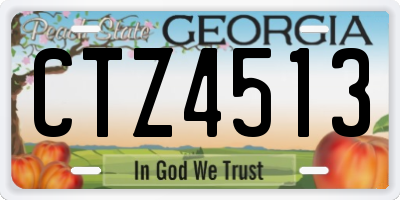 GA license plate CTZ4513