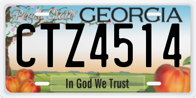 GA license plate CTZ4514