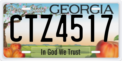 GA license plate CTZ4517