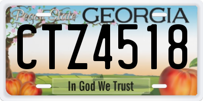 GA license plate CTZ4518