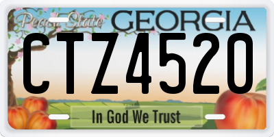 GA license plate CTZ4520