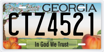 GA license plate CTZ4521