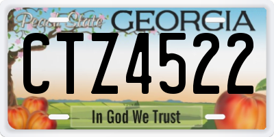 GA license plate CTZ4522