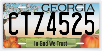 GA license plate CTZ4525