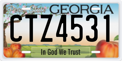 GA license plate CTZ4531