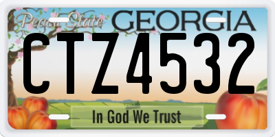 GA license plate CTZ4532
