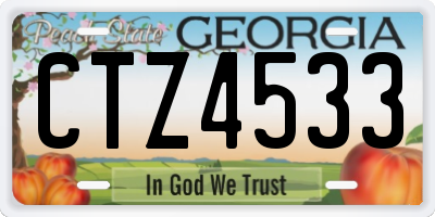 GA license plate CTZ4533