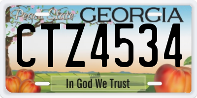 GA license plate CTZ4534