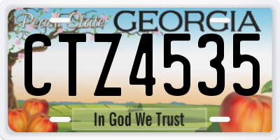 GA license plate CTZ4535