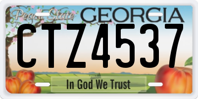 GA license plate CTZ4537