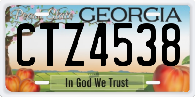 GA license plate CTZ4538
