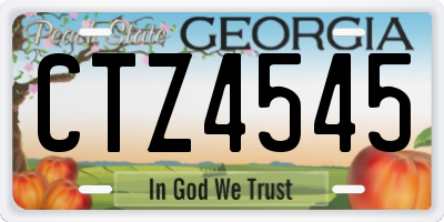 GA license plate CTZ4545