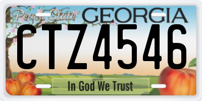 GA license plate CTZ4546